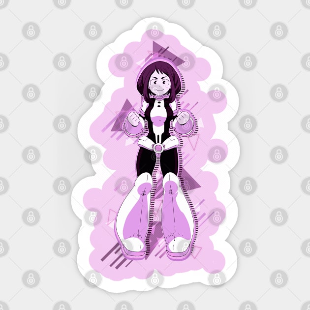 Ochako Uraraka - "Best Hero Girl" - PINK 80's retro style - awsome gift for my hero academia lover & fans Sticker by EhsanStore